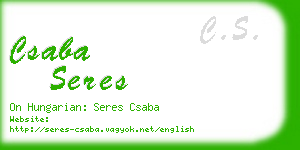 csaba seres business card